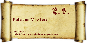 Mehsam Vivien névjegykártya